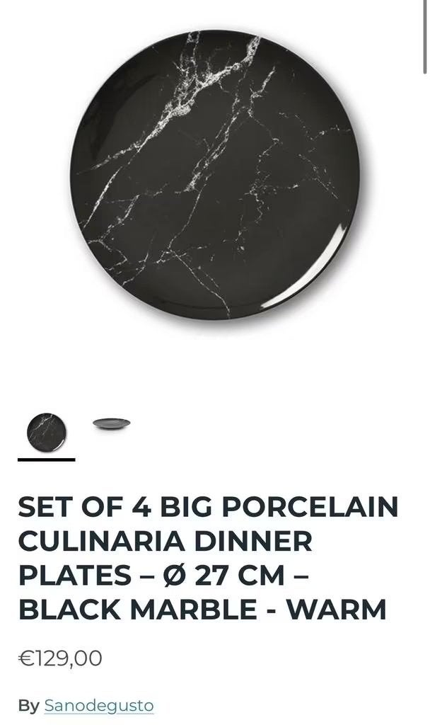 3x Sanodegusto marmer poselein borden warm, Ophalen of Verzenden, Zo goed als nieuw, Bord(en), Overige stijlen