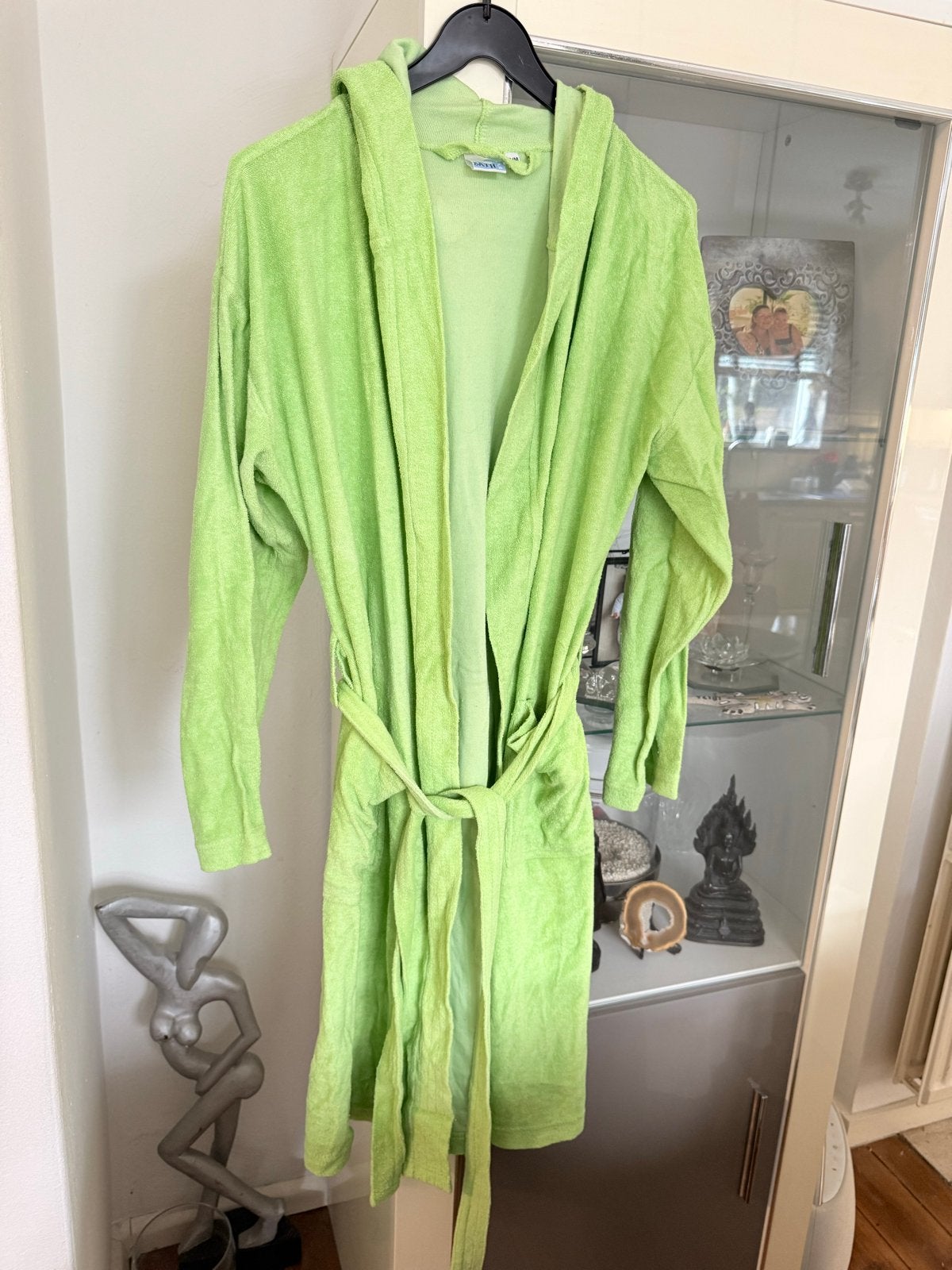 Groene badjas met capuchon - S/M, Ophalen of Verzenden, Zo goed als nieuw