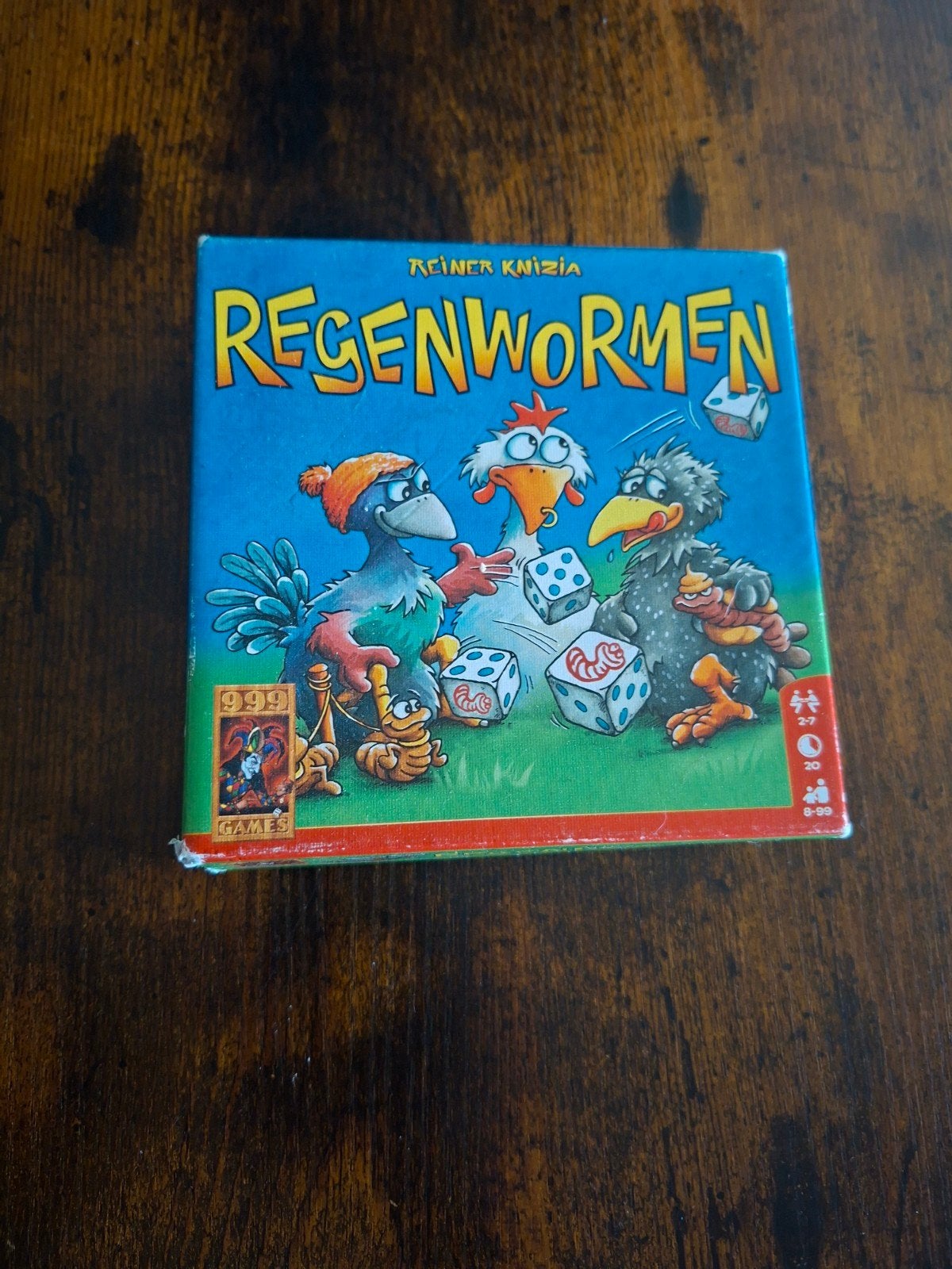 Regenwormen - Leuk dobbelspel van Reiner Knizia, Vijf spelers of meer, Ophalen, Gebruikt, 999 Games