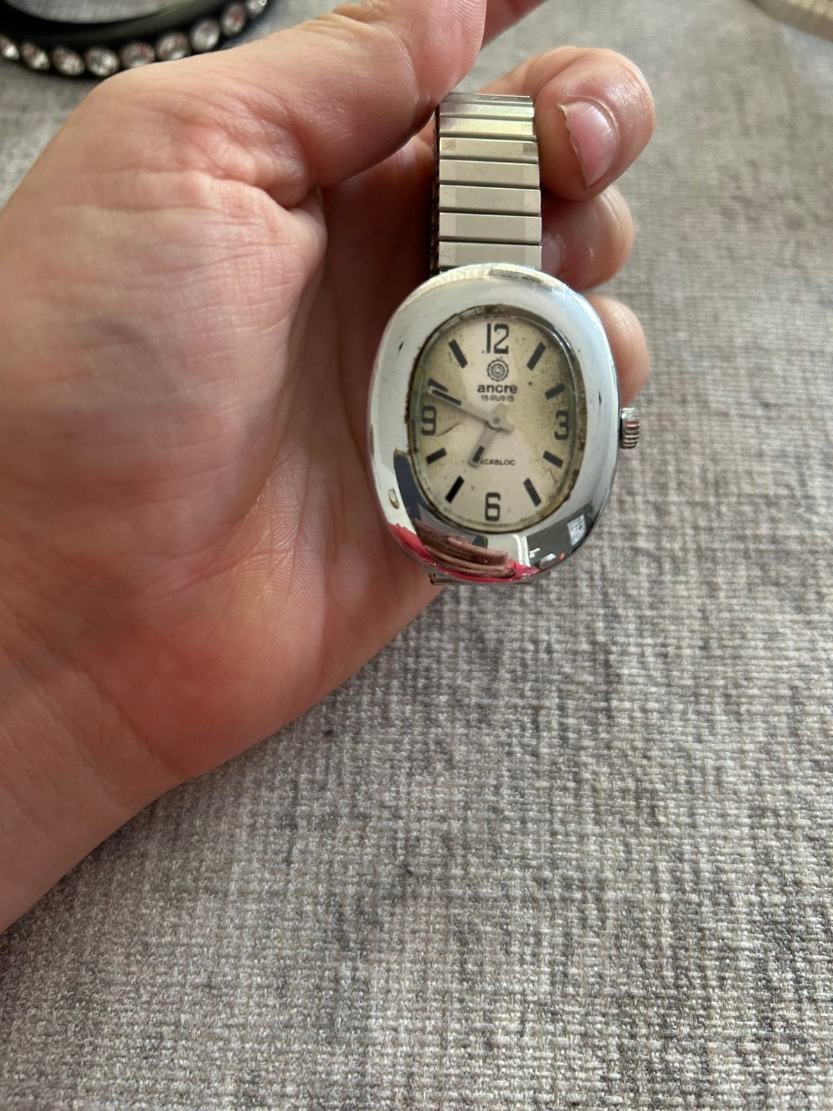 Ancre opdraai horloge vintage oud, Ophalen of Verzenden, Staal, Overige merken, 1960 of later