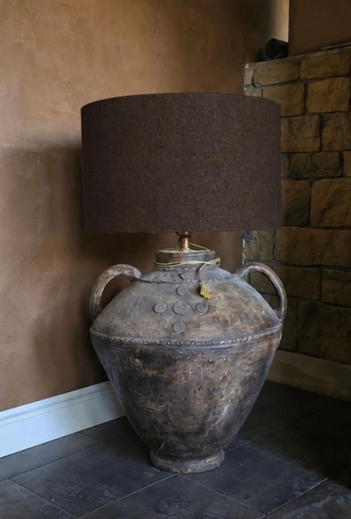 Grote zware stenen kruik - 70 cm hoog, bruin, Ophalen