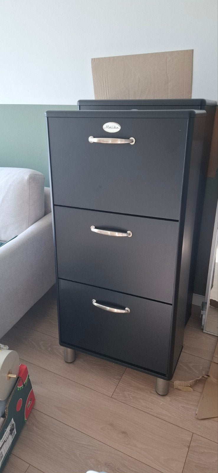2x Mailbu schoenenkast zwart met 3 lades, Ophalen, Zo goed als nieuw, Modern