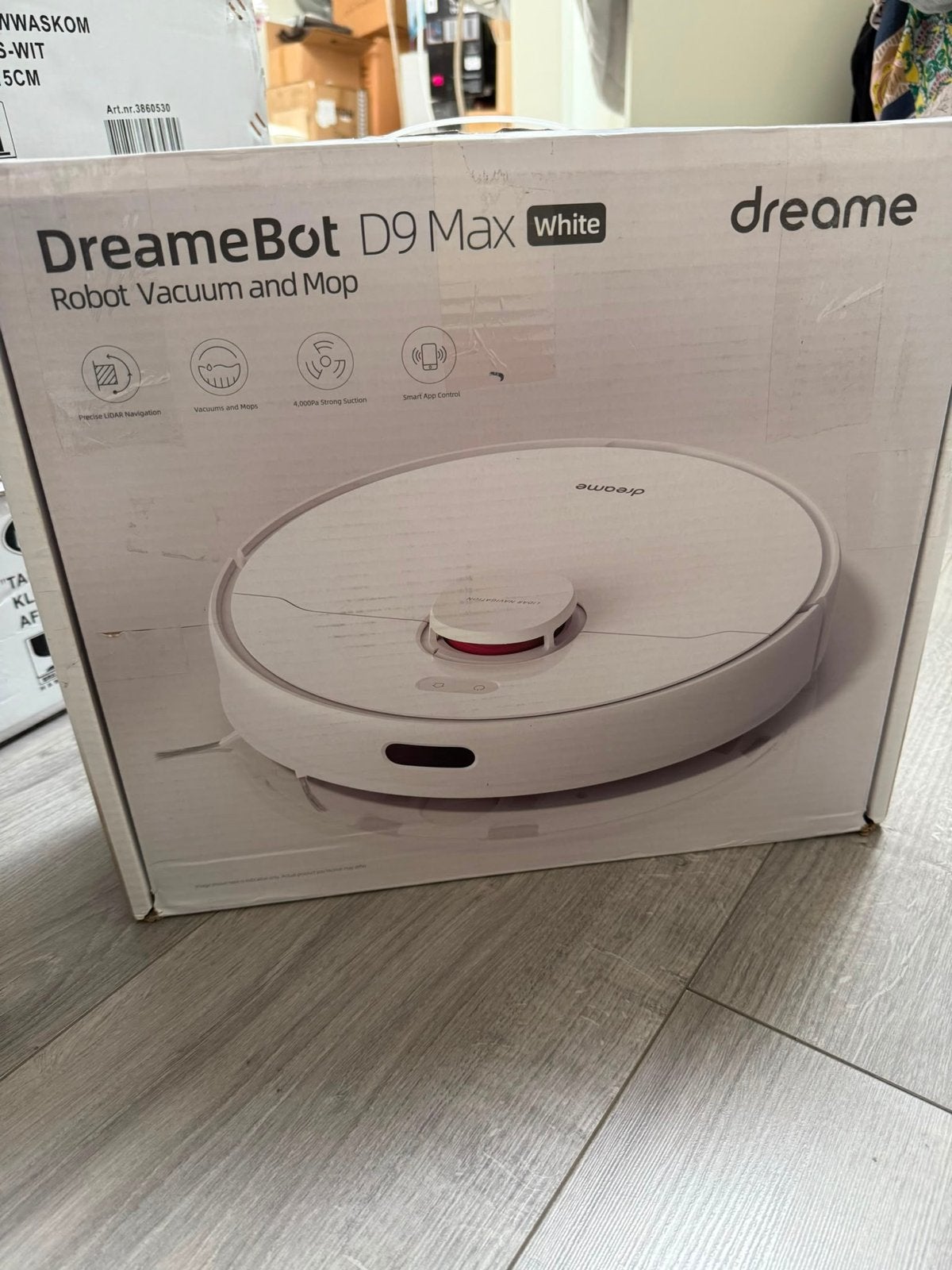 DreameBot D9 Max Robotstofzuiger en Dweil - Wit, Witgoed en Apparatuur, Stofzuigers, Dreame, Nieuw, Ophalen of Verzenden, Robotstofzuiger