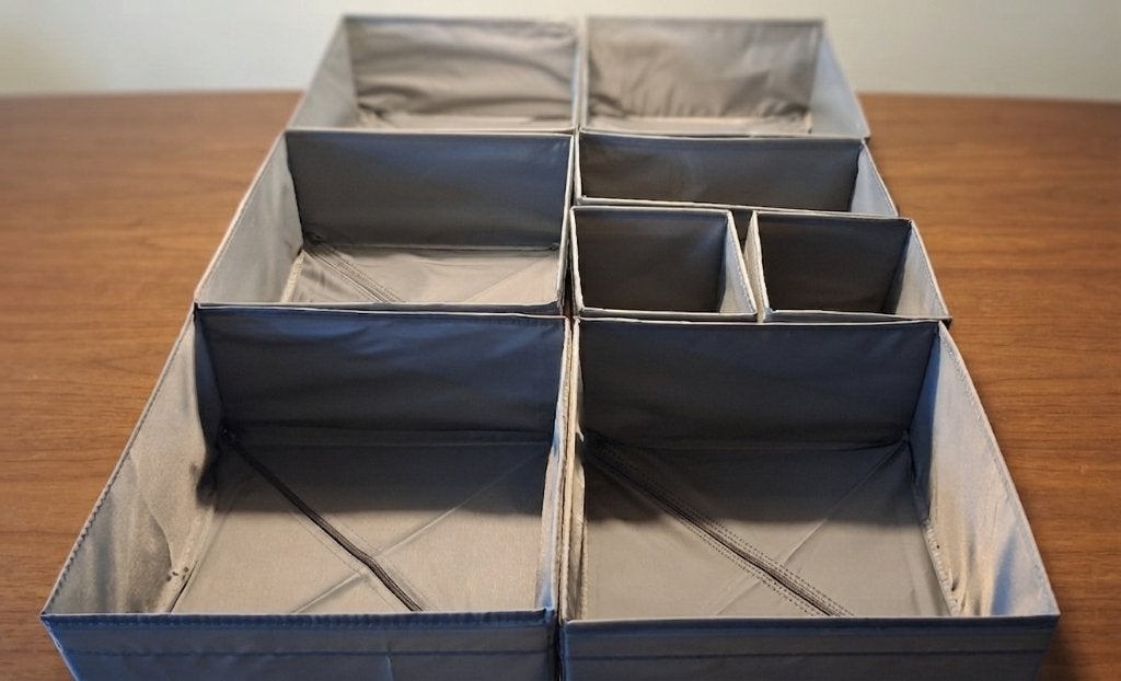 Kast organizer polyester manden - set van 8, Ophalen, Kunststof, Mand, Met opbergruimte