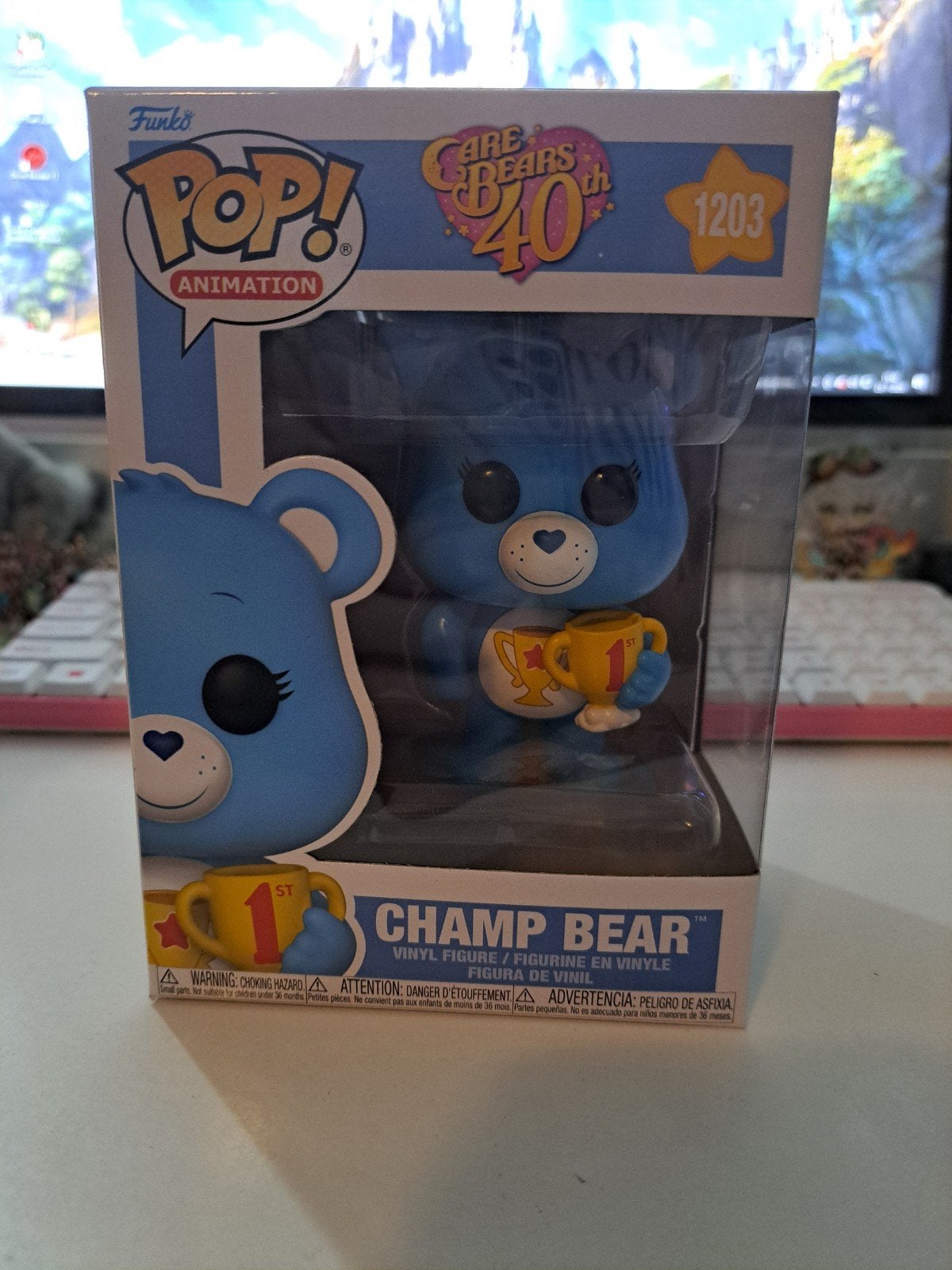 Funko Pop! Care Bear Champ Bear #1203 - Zo goed als nieuw, Ophalen of Verzenden, Zo goed als nieuw