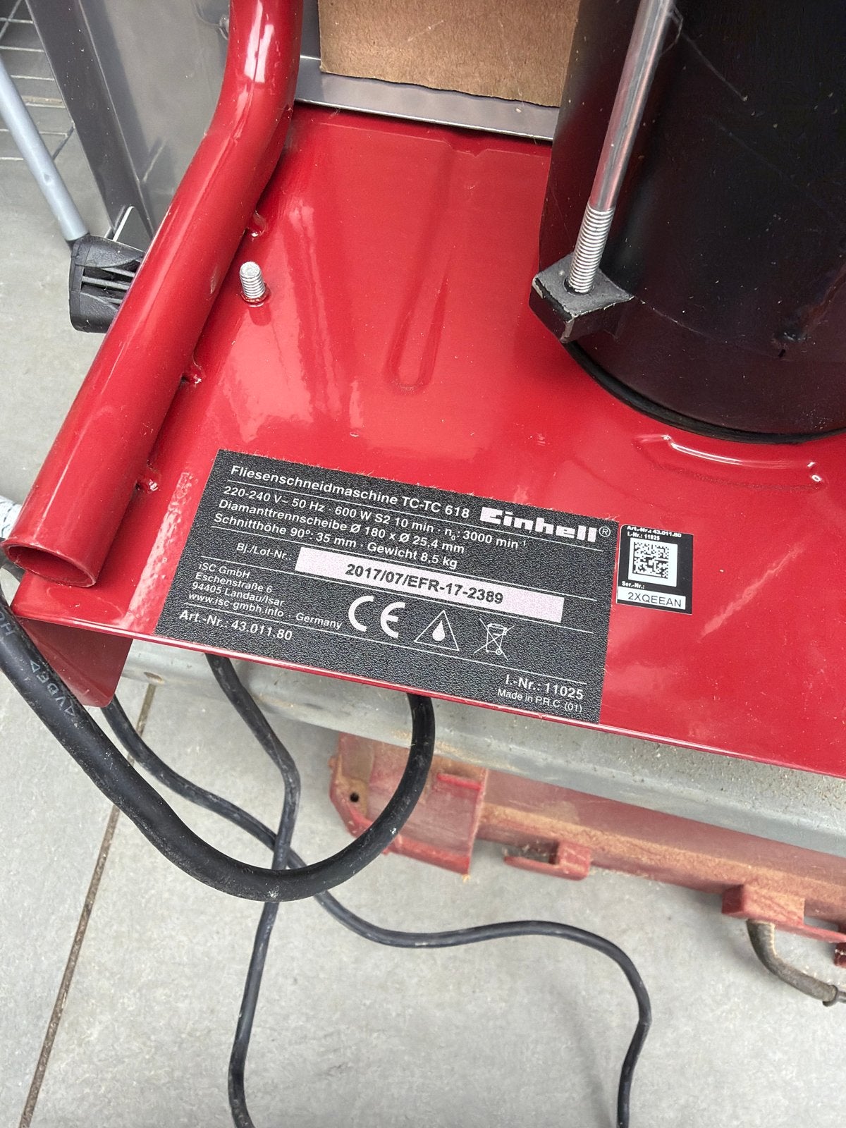 Einhell TC-TC 618 Tegelsnijmachine - 600W, Ophalen, Gebruikt, Overige typen, 600 tot 1200 watt