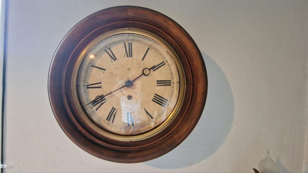 Antieke Junghans wandklok - Loopt prima, Ophalen of Verzenden