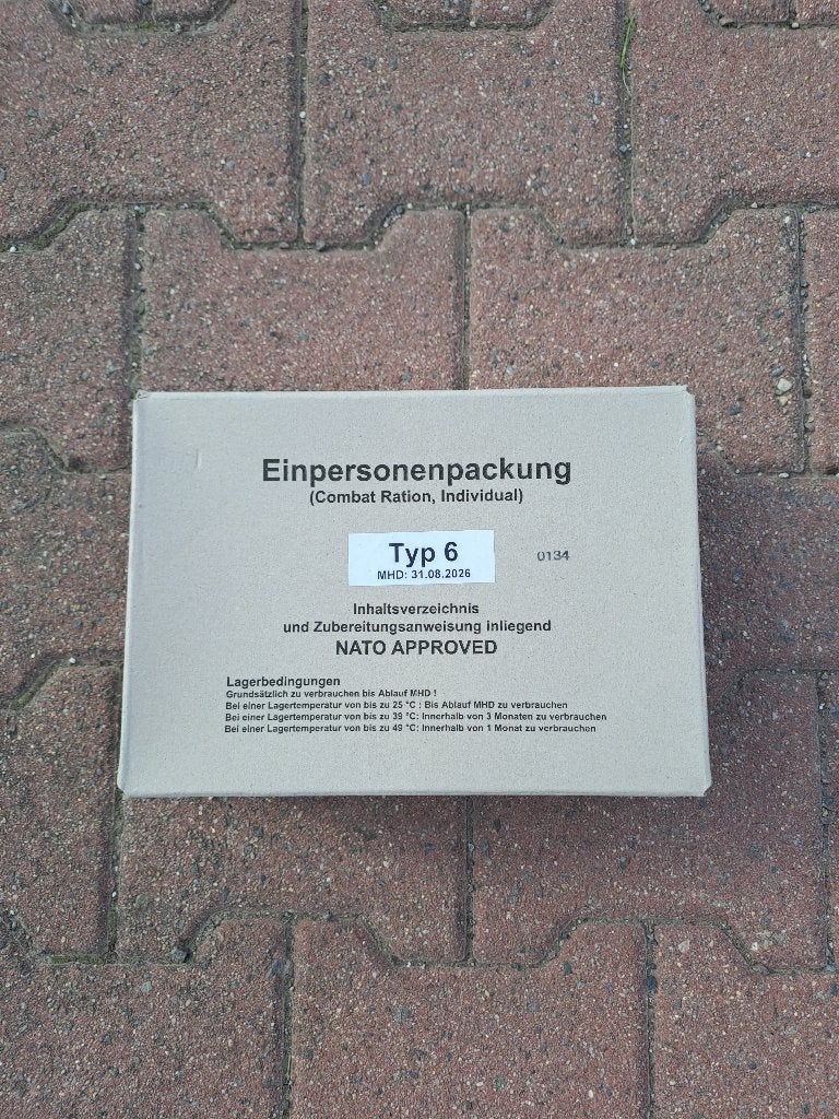 Bundeswehr MRE Typ 6 – NATO Rantsoen 24u, Verzamelen, Verzenden, Landmacht, Duitsland, Embleem of Badge