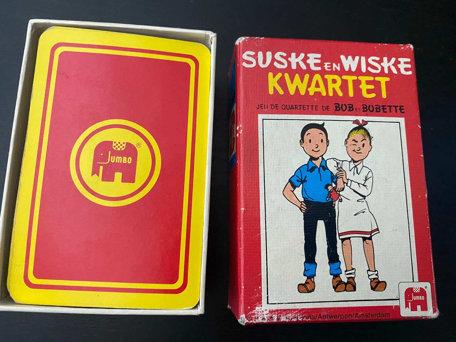 Suske en Wiske Kwartet Kaartspel - Vintage Jumbo, Drie of vier spelers, Ophalen of Verzenden, Gebruikt