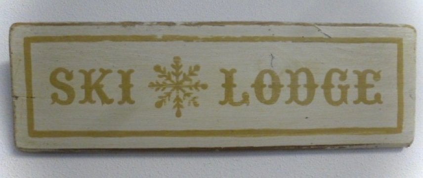 Handgeschilderd Après Ski bord / wintersport / Kerst / decor, Hout, 13 cm, Ophalen of Verzenden, Handgemaakt