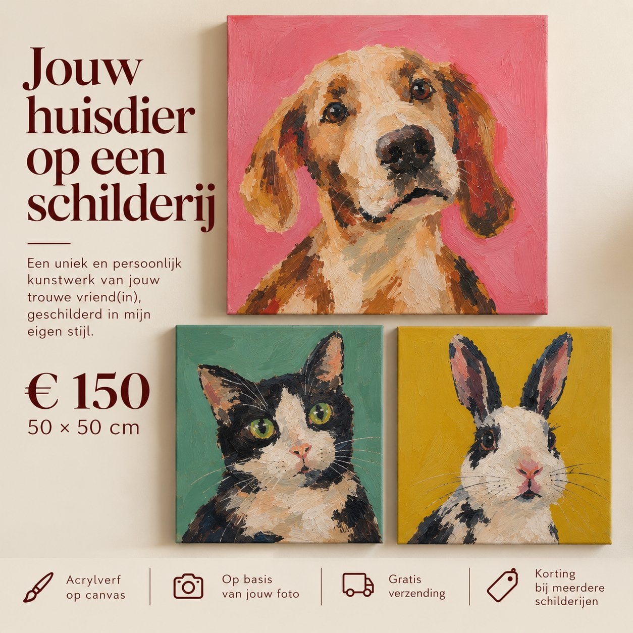 Persoonlijk uniek schilderij of workshop, Geeft ook workshops, Schilderkunst