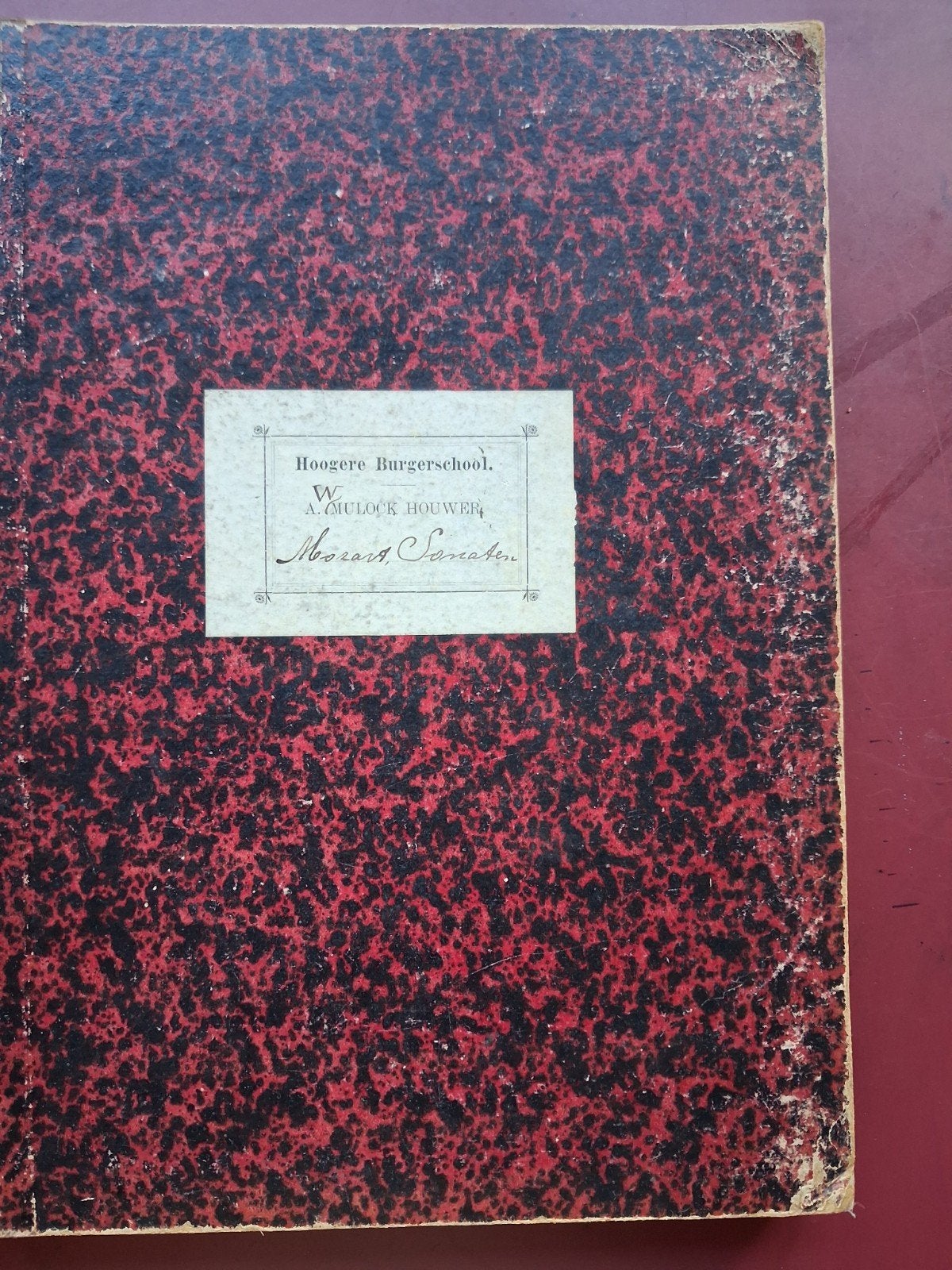 Antieke Mozart Sonates - Muziekboek HBS W. A. Mulock Houwer, Muziek en Instrumenten, Ophalen of Verzenden