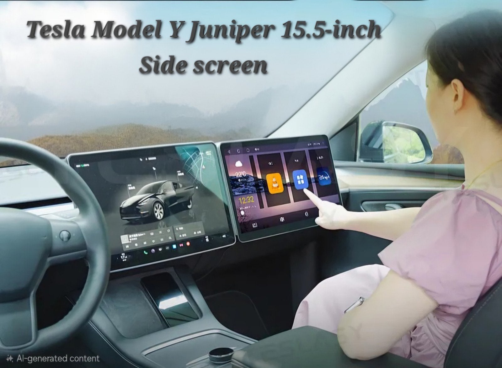 Extra scherm voor Tesla Model Y Juniper - 15.5 inch Android, Auto diversen, Auto-accessoires, Ophalen of Verzenden, Nieuw