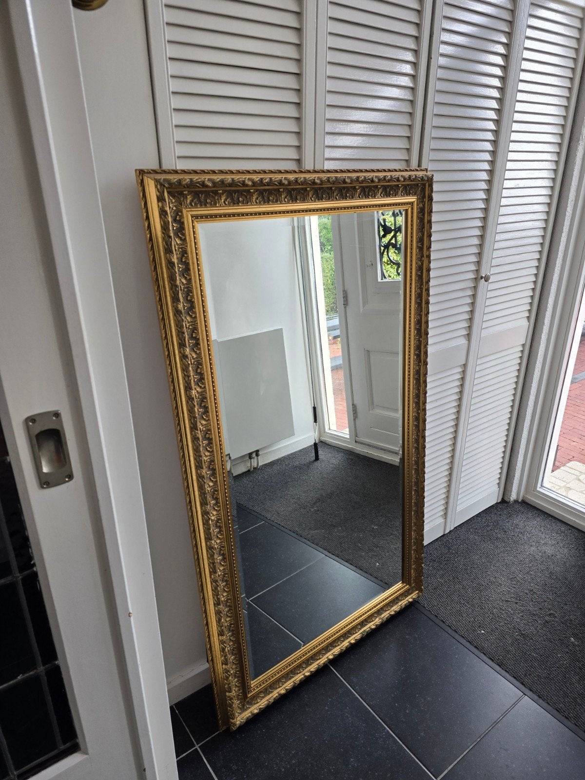Grote spiegel met gouden barok lijst, Huis en Inrichting, Ophalen, Zo goed als nieuw, Rechthoekig