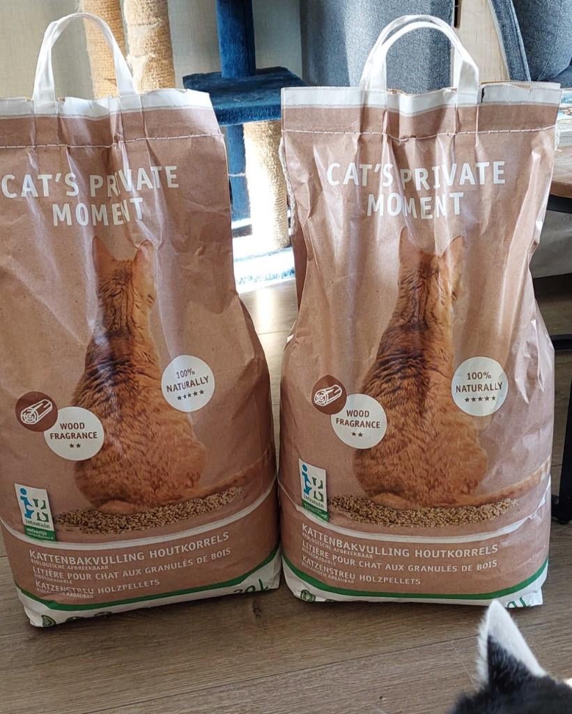 Intratuin kattenbakvulling houtkorrels 2 x 20 L, Dieren en Toebehoren, Kattenbakken, Nieuw, Gesloten, Ophalen