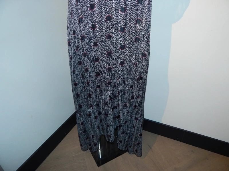 BA&SH overslag maxi dress mooie print pof mouw 2/M, Maat 38/40 (M), Verzenden, Zo goed als nieuw, Ba&sh