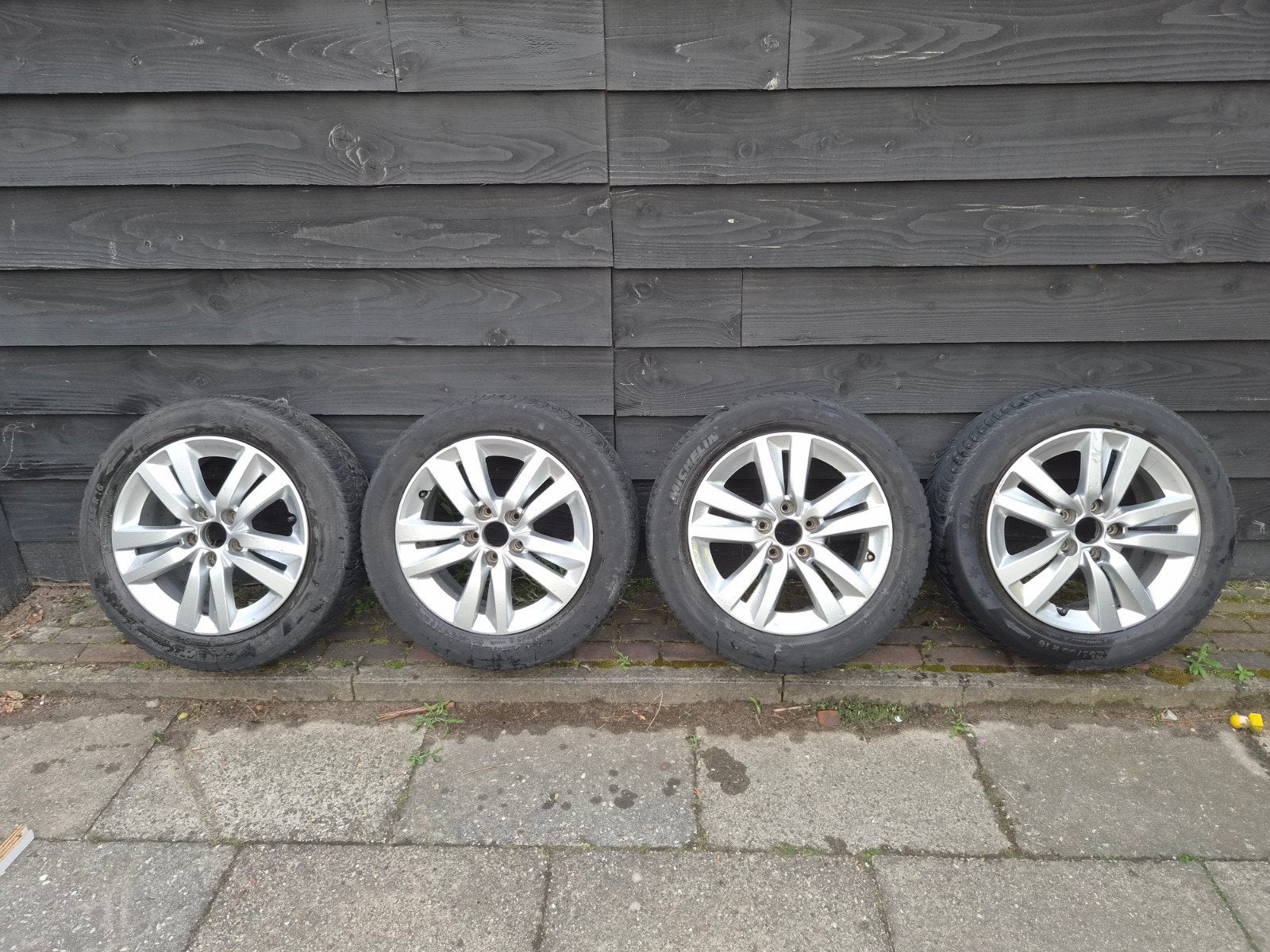 Peugeot 308 velgen Michelin Winterbanden 205/55/R16, Ophalen, Gebruikt, 16 inch, Banden en Velgen