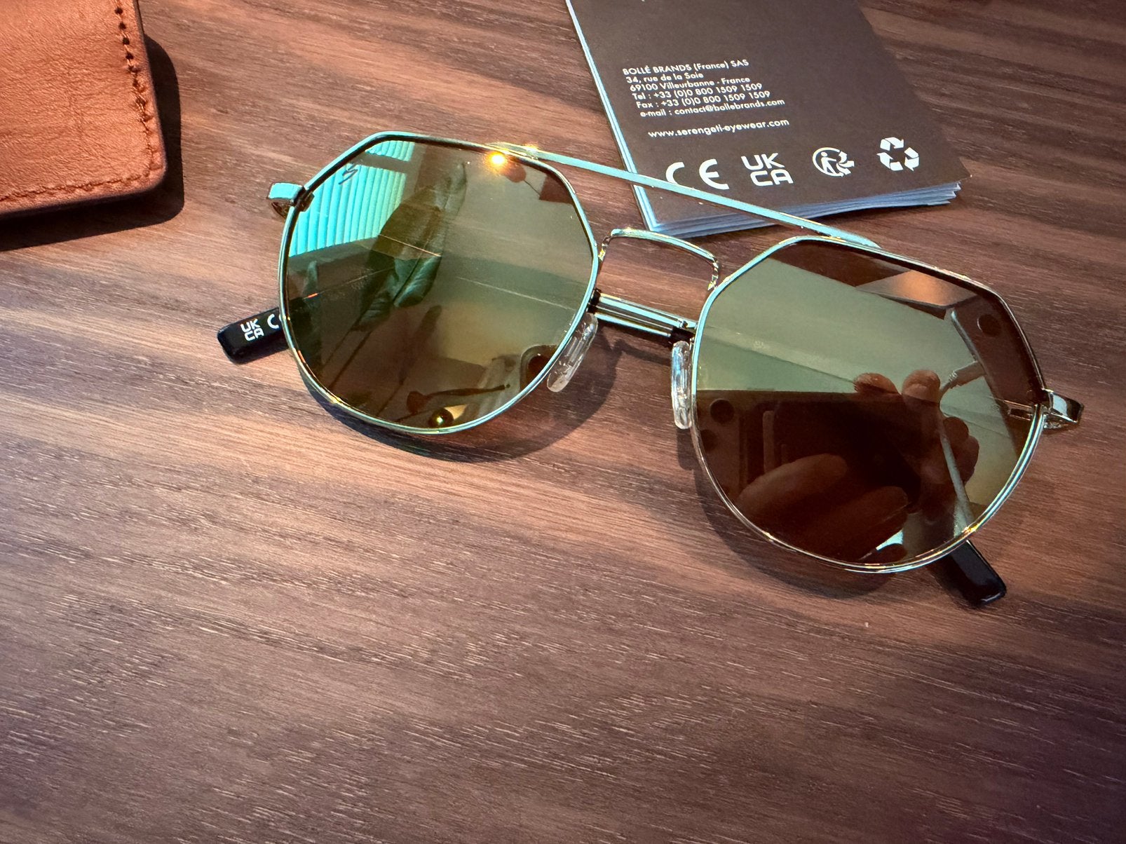 Serengeti Shelby SS533003 Premium Zonnebril Shiny Light Gold, Zonnebril, Bruin, Nieuw, Ophalen