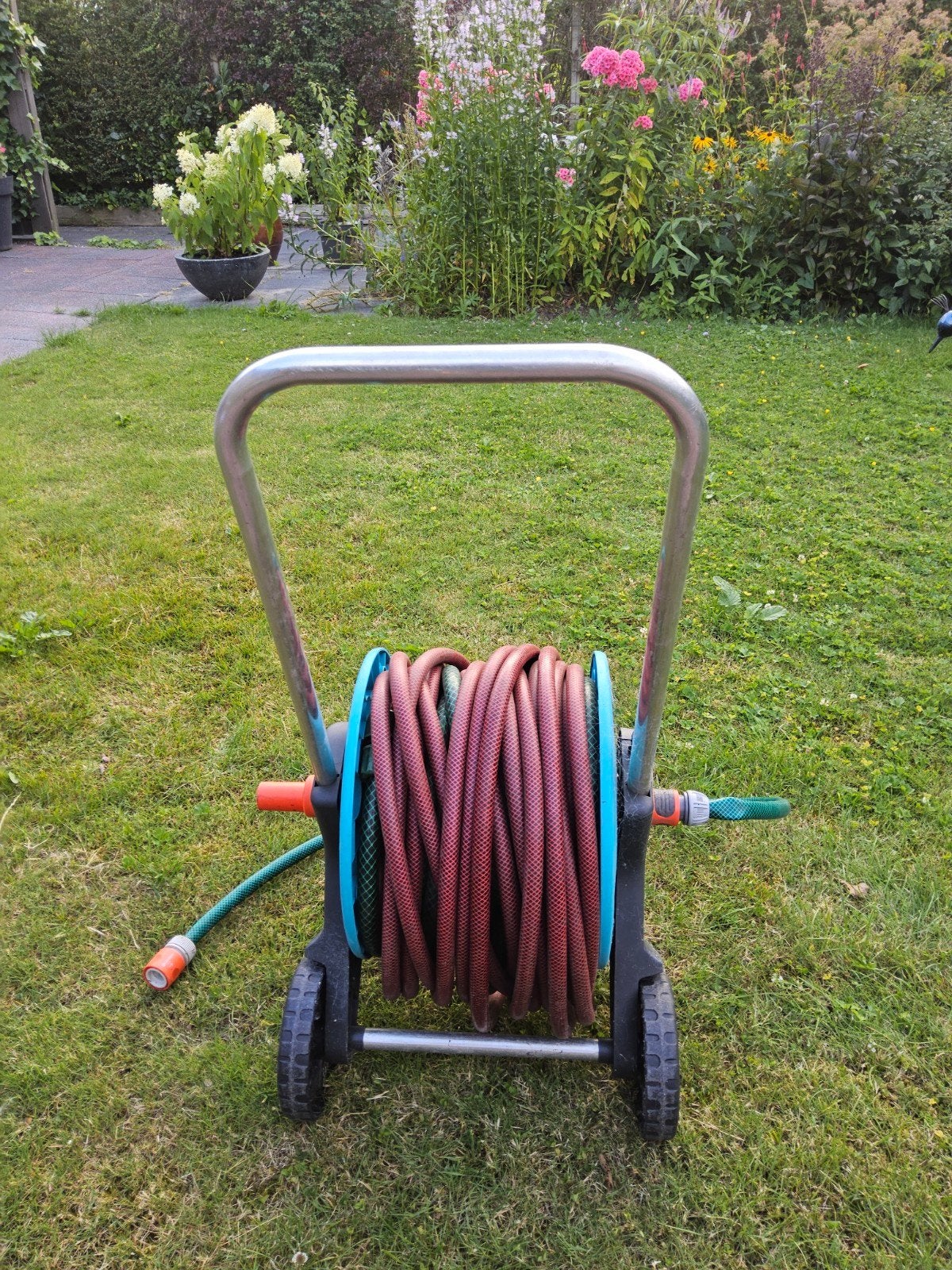 Gardena tuinslang met karretje, Ophalen, Gebruikt, Tuinslanghaspel