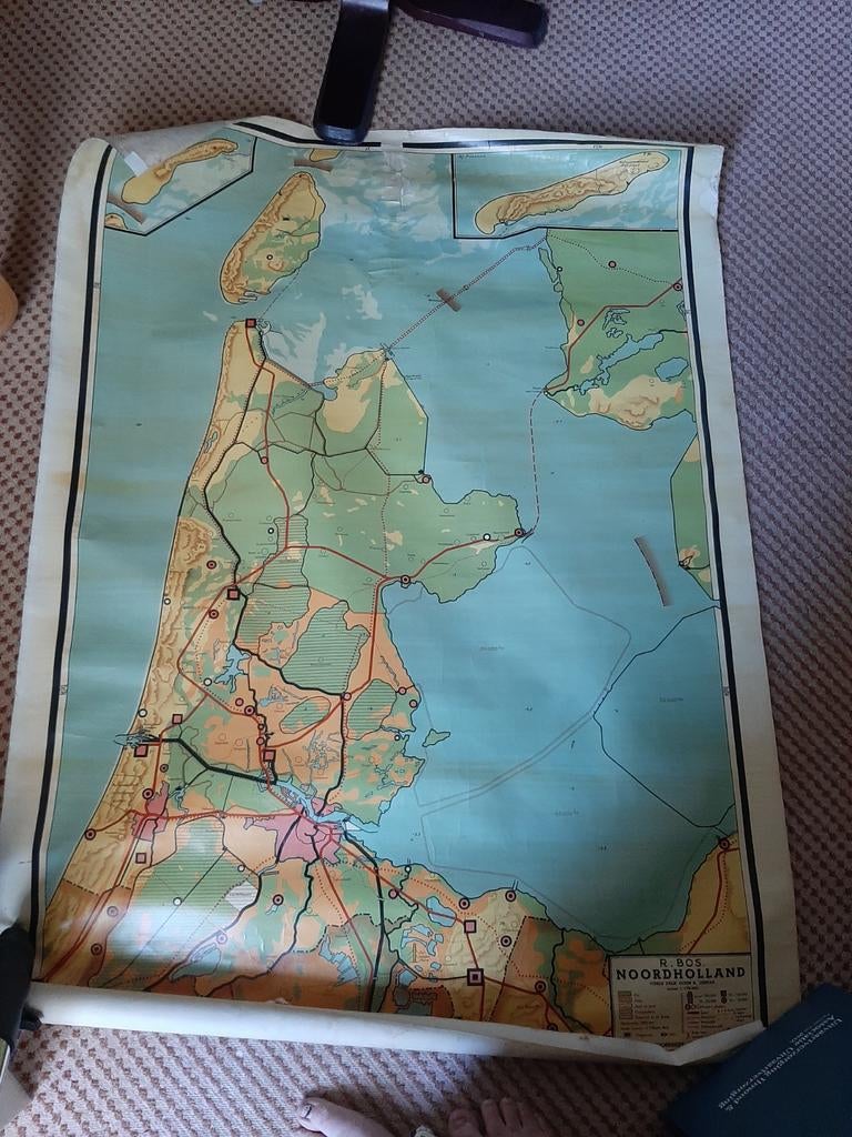 Oude kaart Noord Holland, Ophalen of Verzenden, Aardrijkskunde