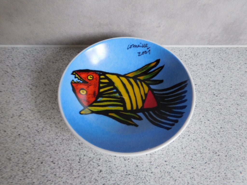 Diep Bord 12 cm. Vis Blauw 2001 Corneille, Ophalen of Verzenden, Zo goed als nieuw, Bord(en), Overige stijlen