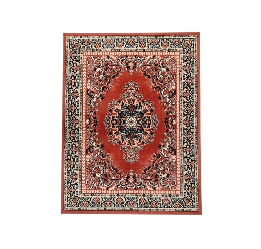Vintage oosters vloerkleed oud roze medallion 170x223cm