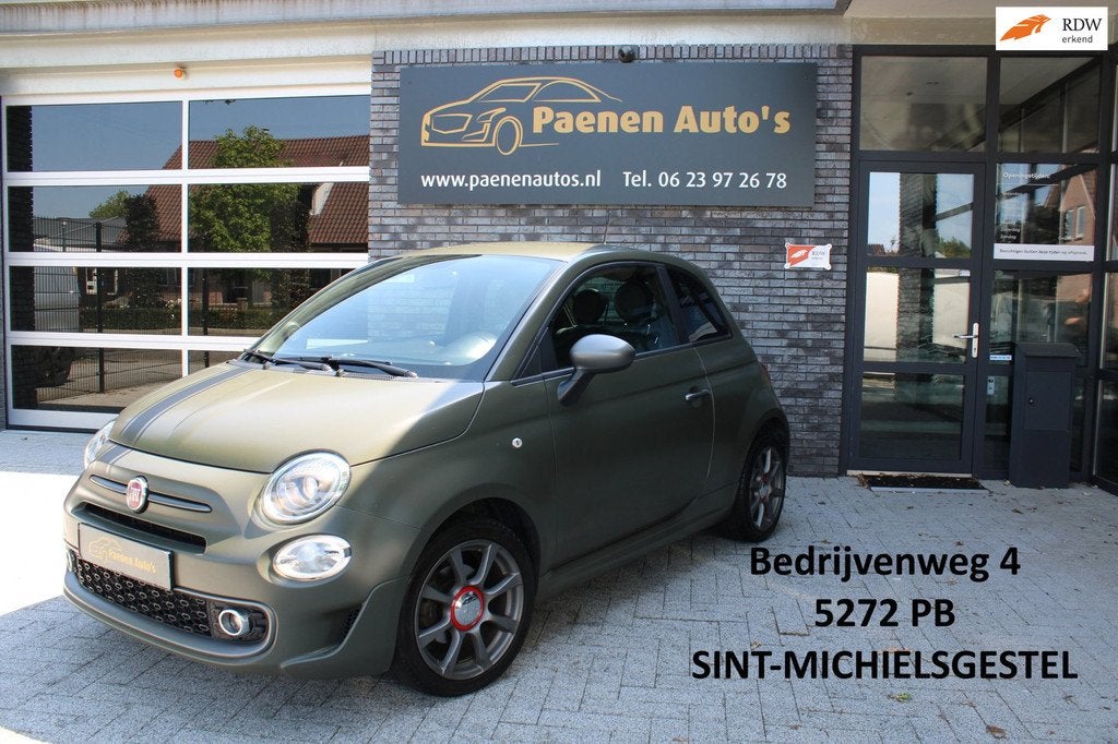 Fiat 500 1.2 Sport Automaat, Cruise, Navi, Airco, Auto's, Fiat, Gebruikt, 4 cilinders, Leder en Stof, Bedrijf