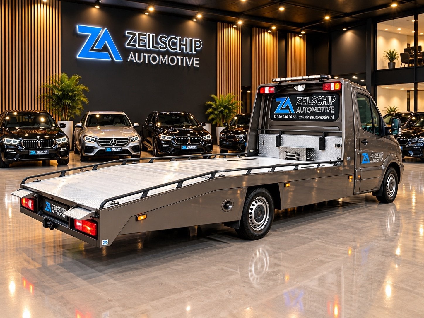 Mercedes-Benz Sprinter 319 3.0 CDI V6 BlueTEC Tijhof Oprijwa, Auto's, Automaat, Dealer onderhouden, Achterwielaandrijving, Bruin