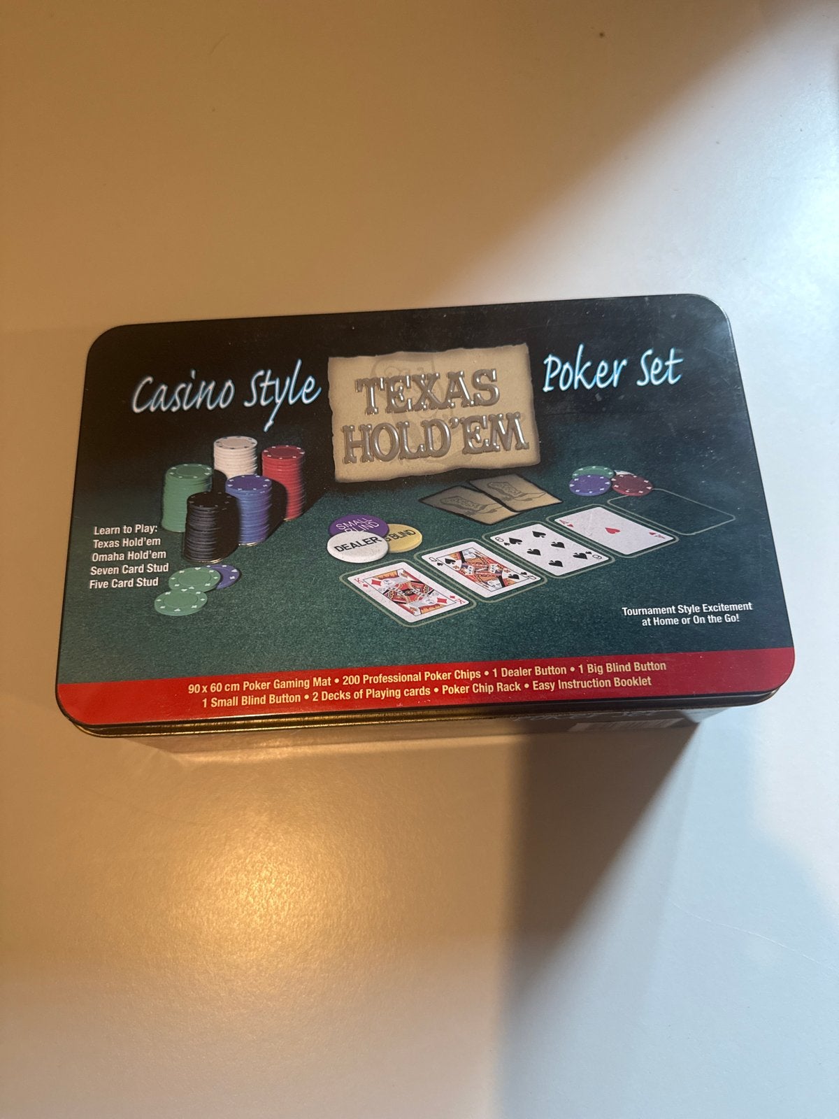 Texas Hold'em Poker Set - Casino Stijl, Vijf spelers of meer, Ophalen of Verzenden, Zo goed als nieuw