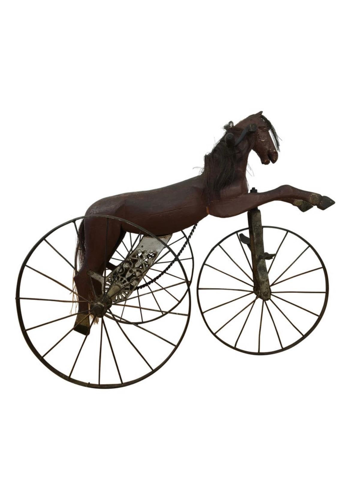 Antiek Trapfiets Speelgoed Paard uit eind 19 Eeuw !!, Antiek en Kunst, Ophalen