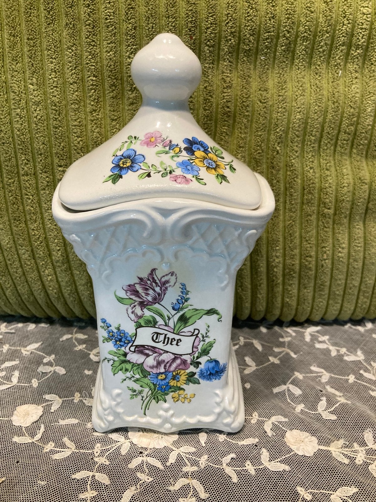 Voorraadpot thee, Delft aardewerk (020626), Ophalen of Verzenden