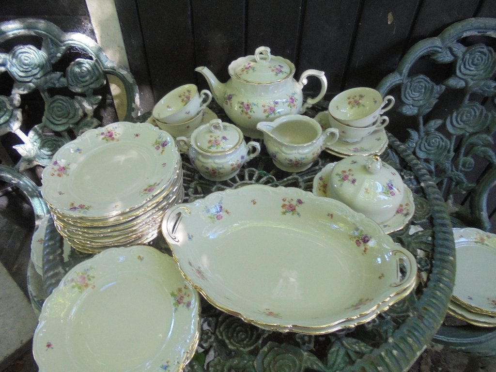 Thee- en Ontbijt servies Spenzo / Mitterteich bloemboeket, Ophalen of Verzenden