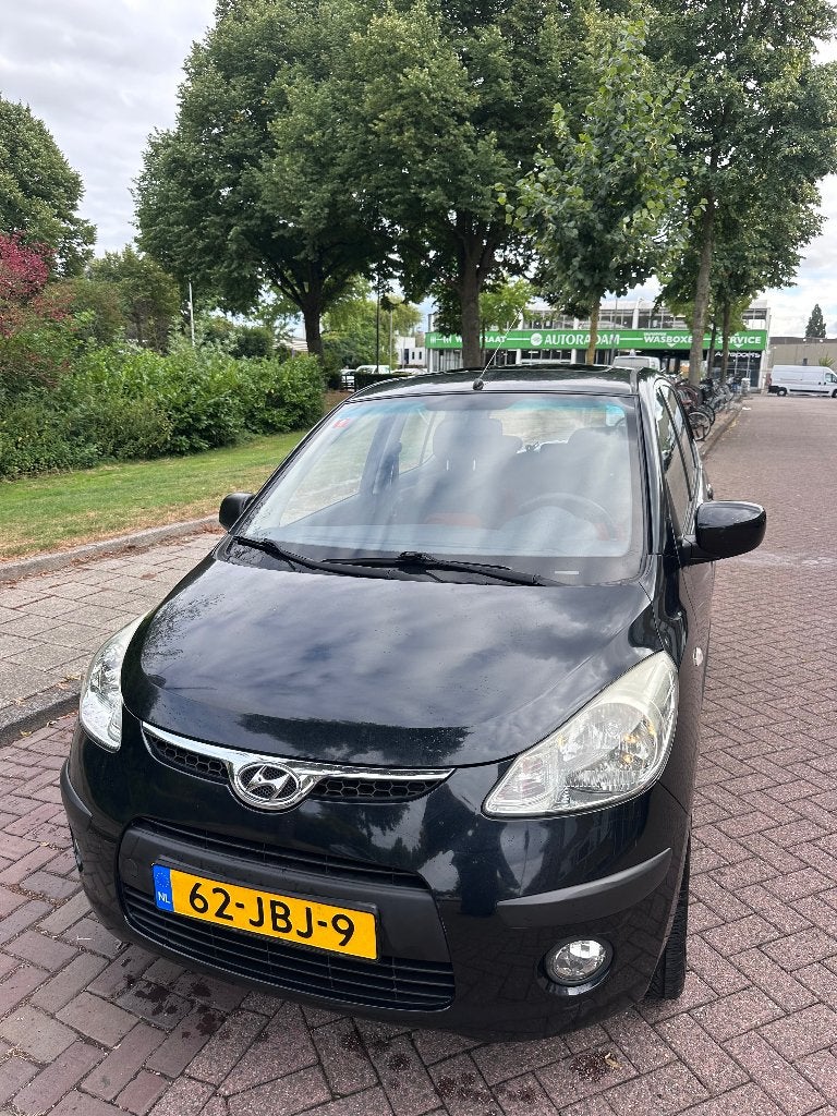 Hyundai i10 1.1 I 5DR 2009 Zwart, Auto's, Voorwielaandrijving, Dealer onderhouden, Stof, 4 cilinders