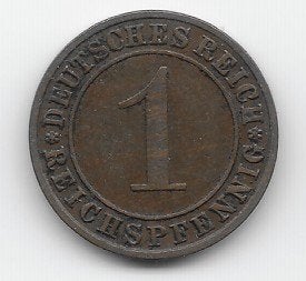 Duitse Rijk 1 reichspfennig 1931 (F) KM# 37, Verzenden, Duitsland, Losse munt