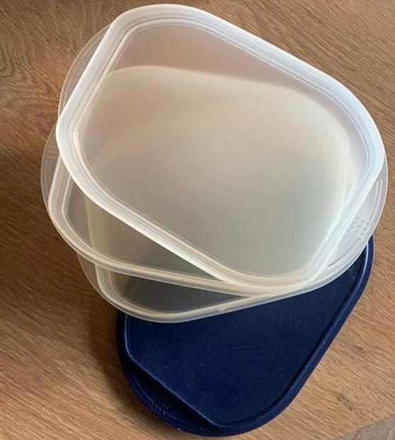 Tupperware Kaas/Vleesdoos 3 etages Blauw, Ophalen of Verzenden, Gebruikt, Blauw, Overige typen