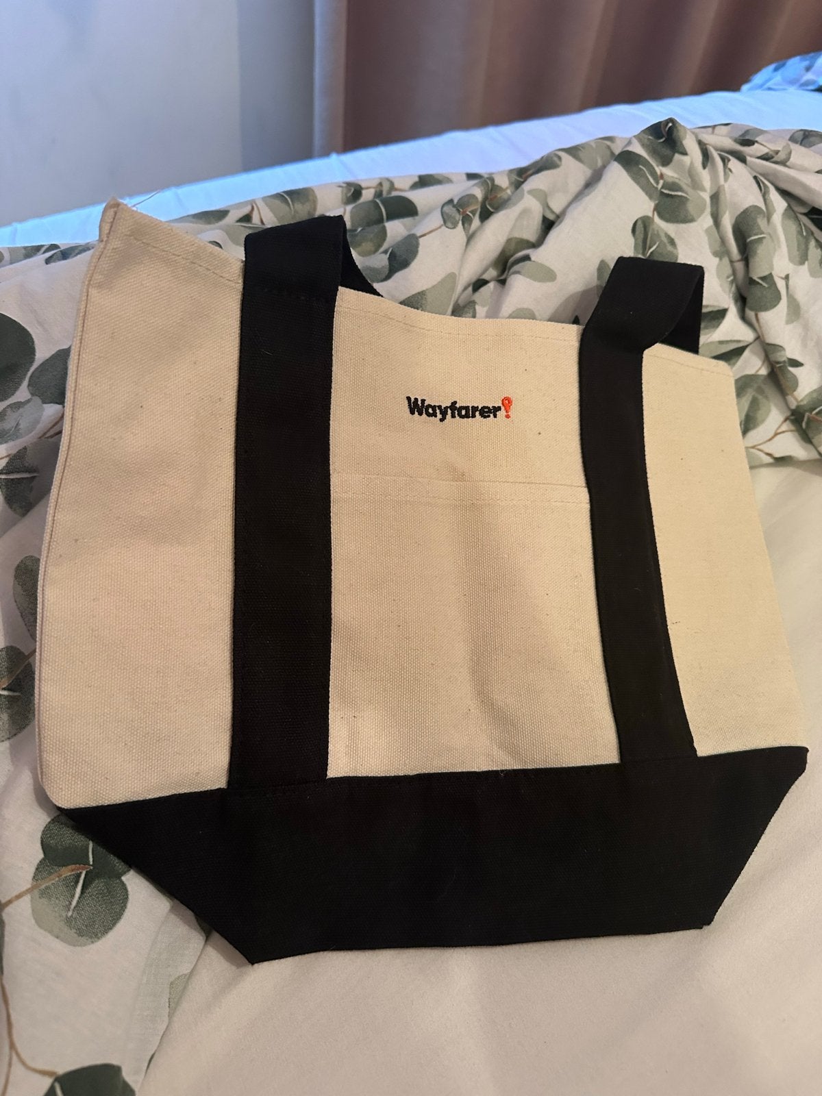 Wayfarer Mini Canvas Tas - Crème met Zwarte Hengsels, Ophalen of Verzenden, Nieuw, Beige, Shopper