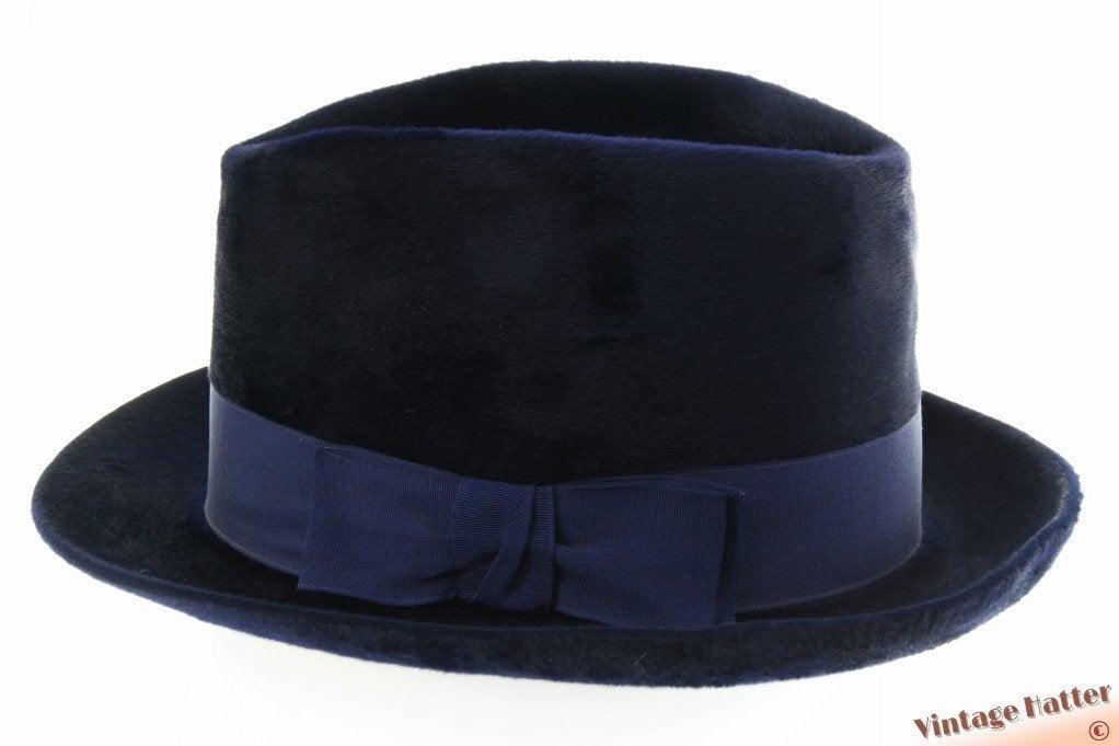 Vintage Semi-Homburg hoed Huckel donkerblauw zacht vilt 56, Kleding | Heren, Hückel, Hoed, Ophalen of Verzenden, 57 cm (M, 7⅛ inch) of minder
