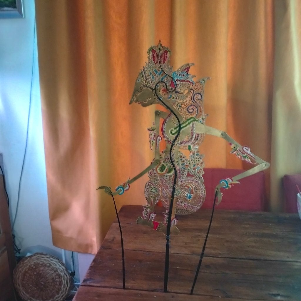 wayang schaduw pop, Antiek en Kunst, Kunst | Niet-Westerse kunst, Ophalen of Verzenden, Papier/karton, Meerkleurig, Pop