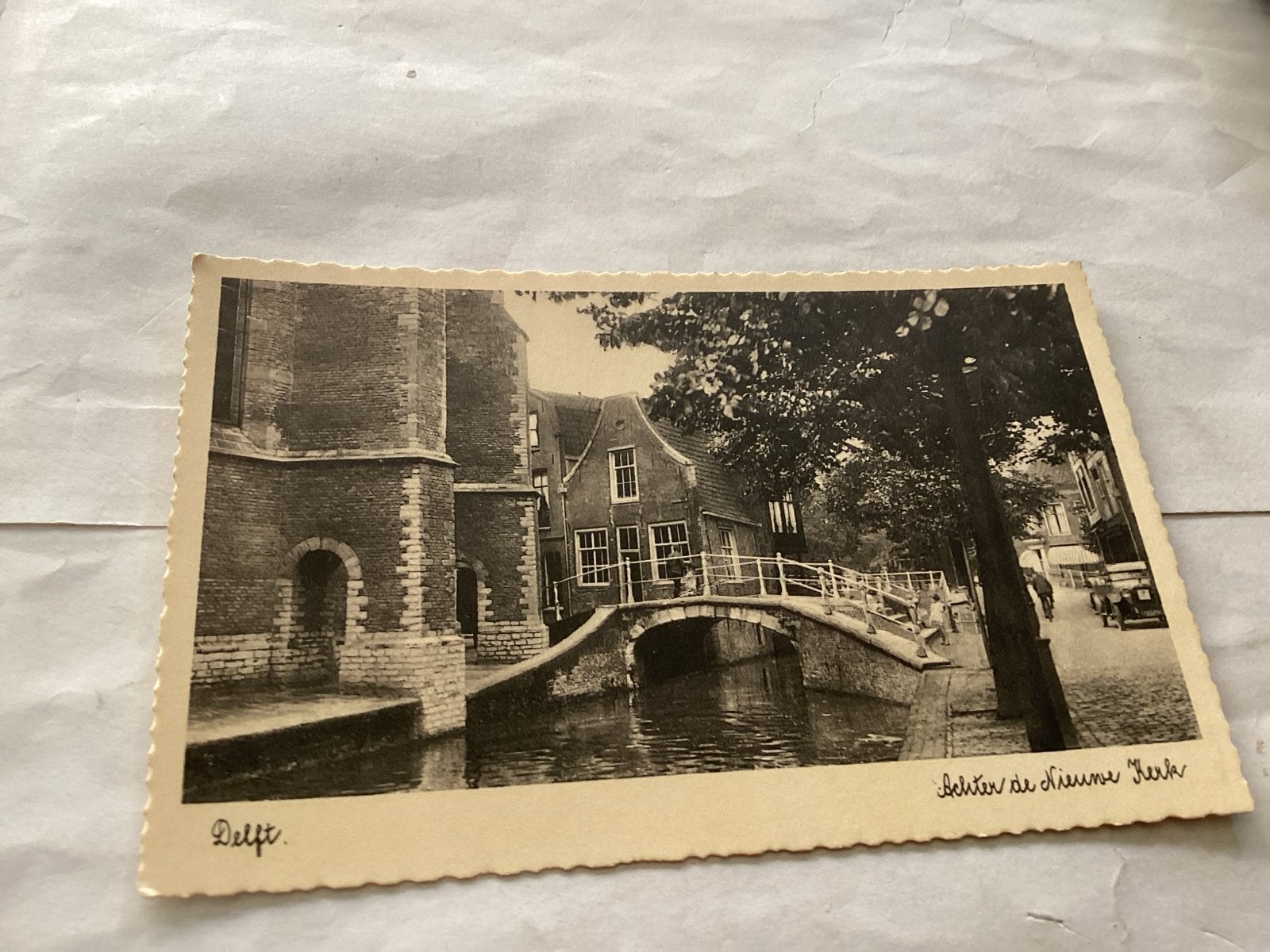 Delft - Achter de Nieuwe Kerk (1941), Ophalen of Verzenden, 1940 tot 1960, Gelopen, Zuid-Holland