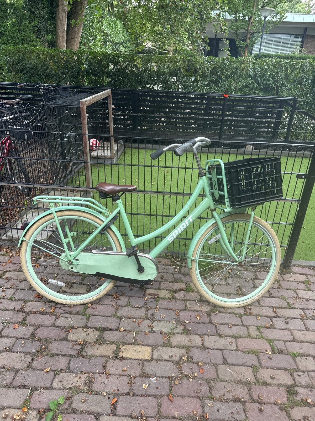 Spirit meisjesfiets 26 inch - Mintgroen met kratje, Ophalen, Gebruikt, 26 inch of meer