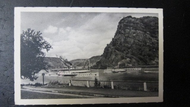 Koln - Dusseldorfer schepen bij Lorelei, Ophalen of Verzenden, Gebruikt, Motorboot, Kaart, Foto of Prent