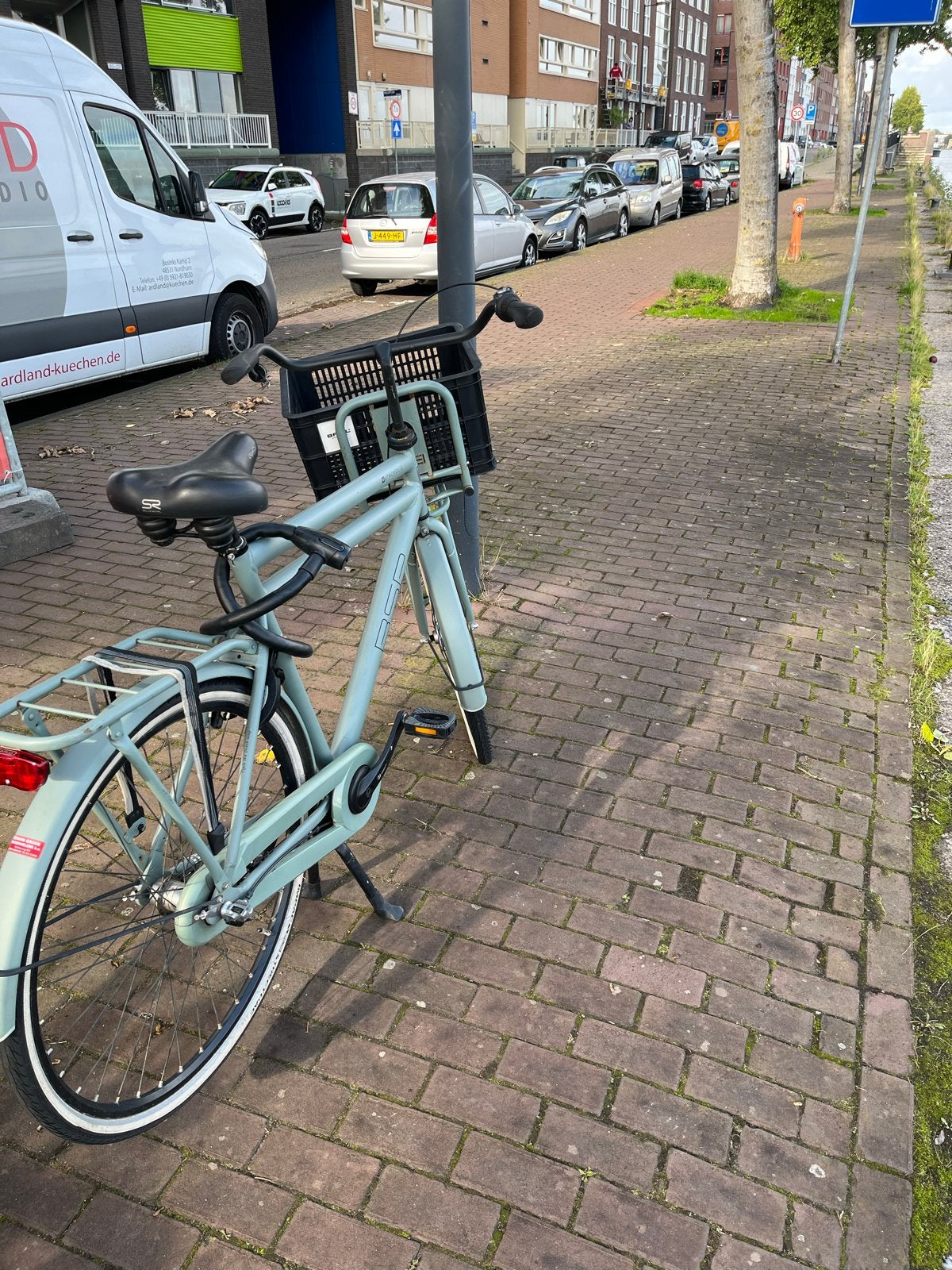 Stadsfiets met voordrager en mand - Zo goed als nieuw, Overige merken, 53 tot 56 cm, Velgrem, Versnellingen