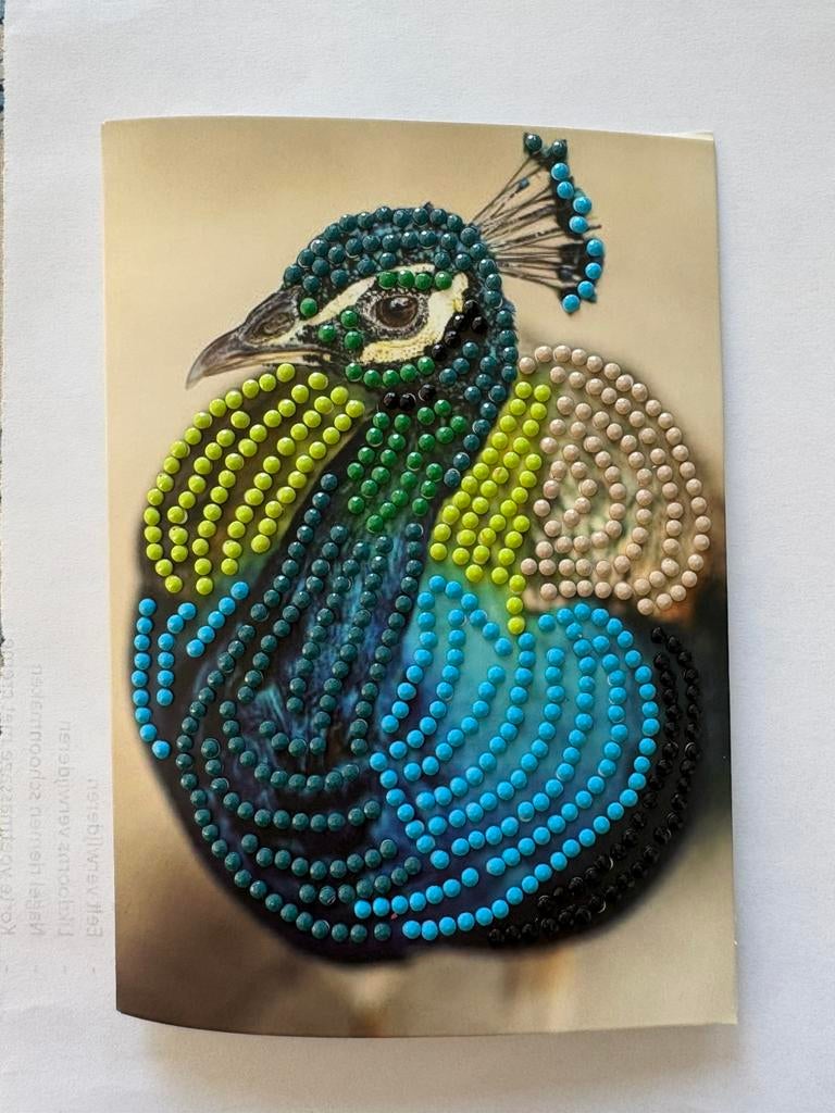 Diamond painting kaart pauw, Ophalen of Verzenden, Zo goed als nieuw, Overige thema's
