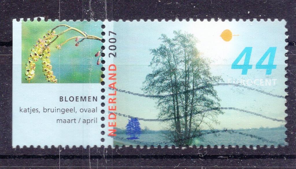 Bomen in de Winter Zwarte Els met tab NVPH 2528, Ophalen of Verzenden, Na 1940, Gestempeld