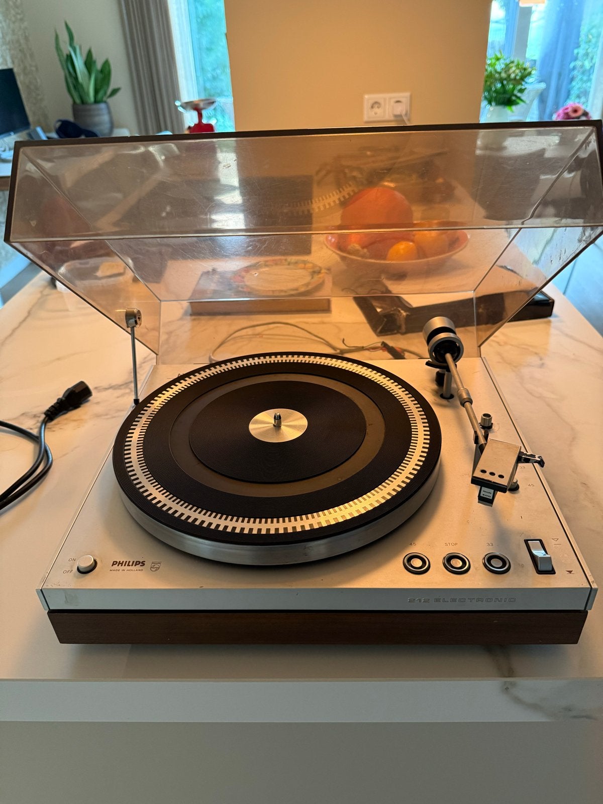 Philips 212 Electronic Platenspeler - Vintage Hifi, Ophalen, Gebruikt, Platenspeler, Philips