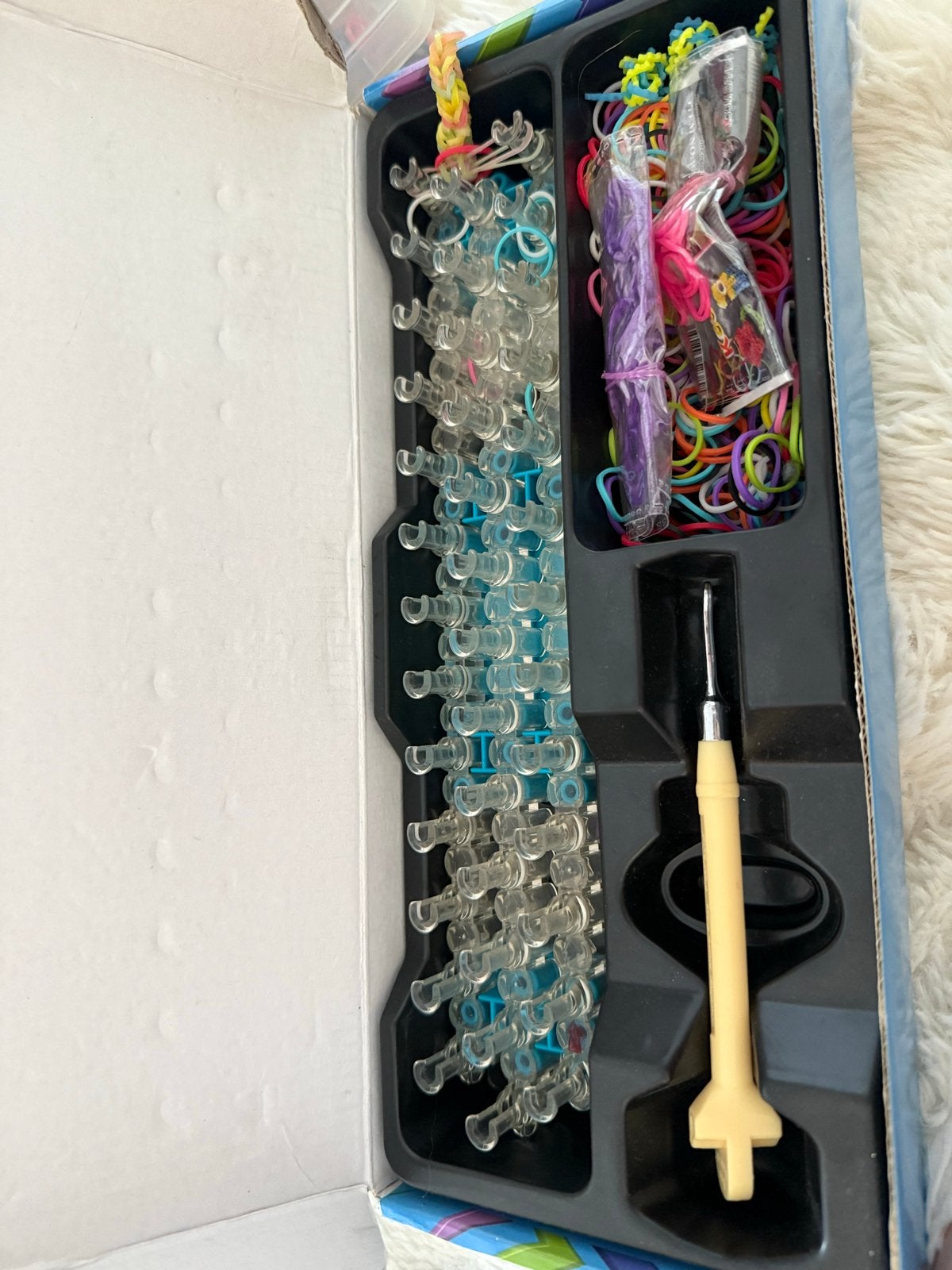 Originele Rainbow Loom set met veel elastiekjes, Gebruikt, Meerkleurig, Ophalen of Verzenden, Kunststof