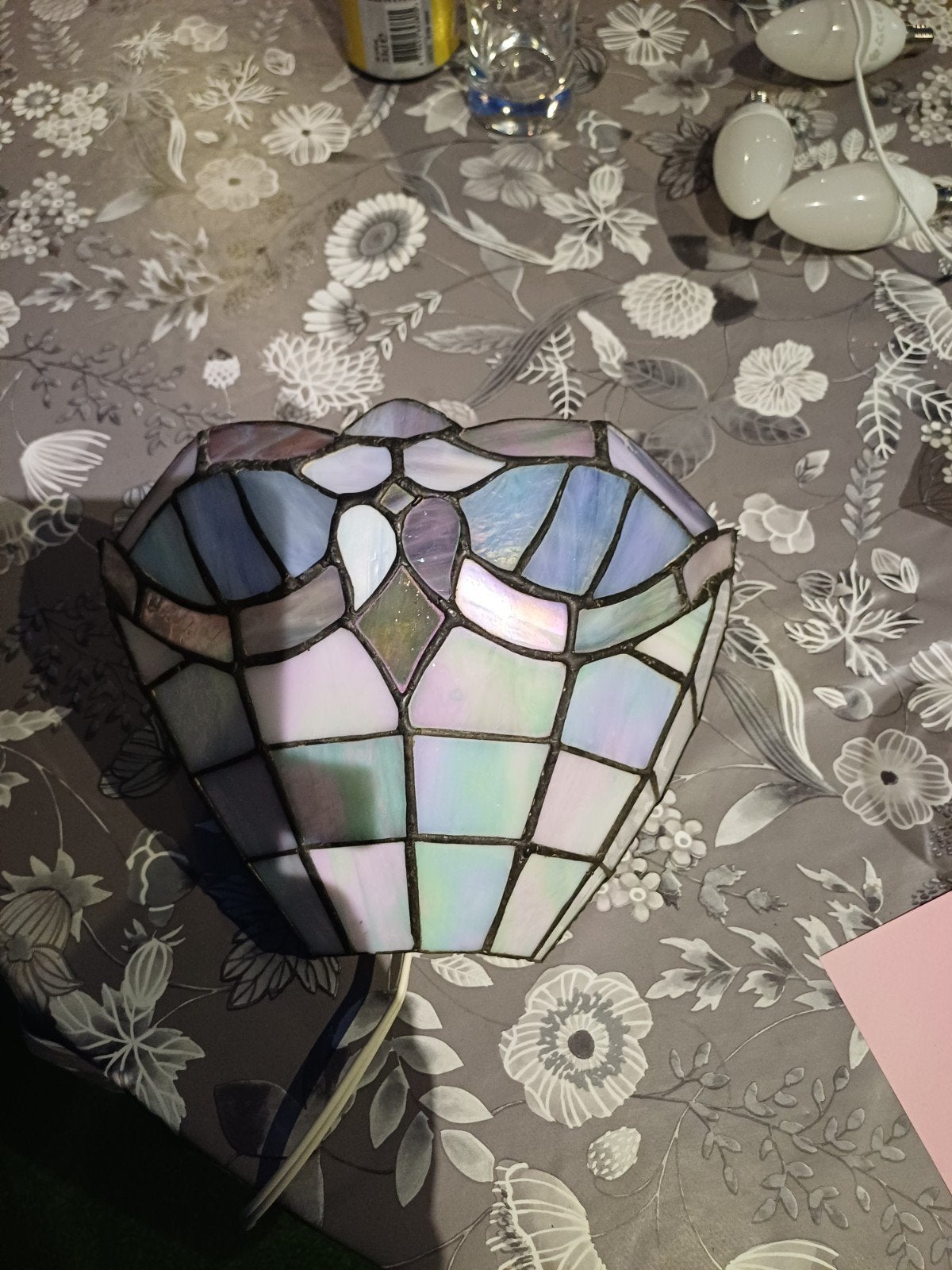 Tiffany-stijl tafellamp met gekleurd glas, Ophalen of Verzenden