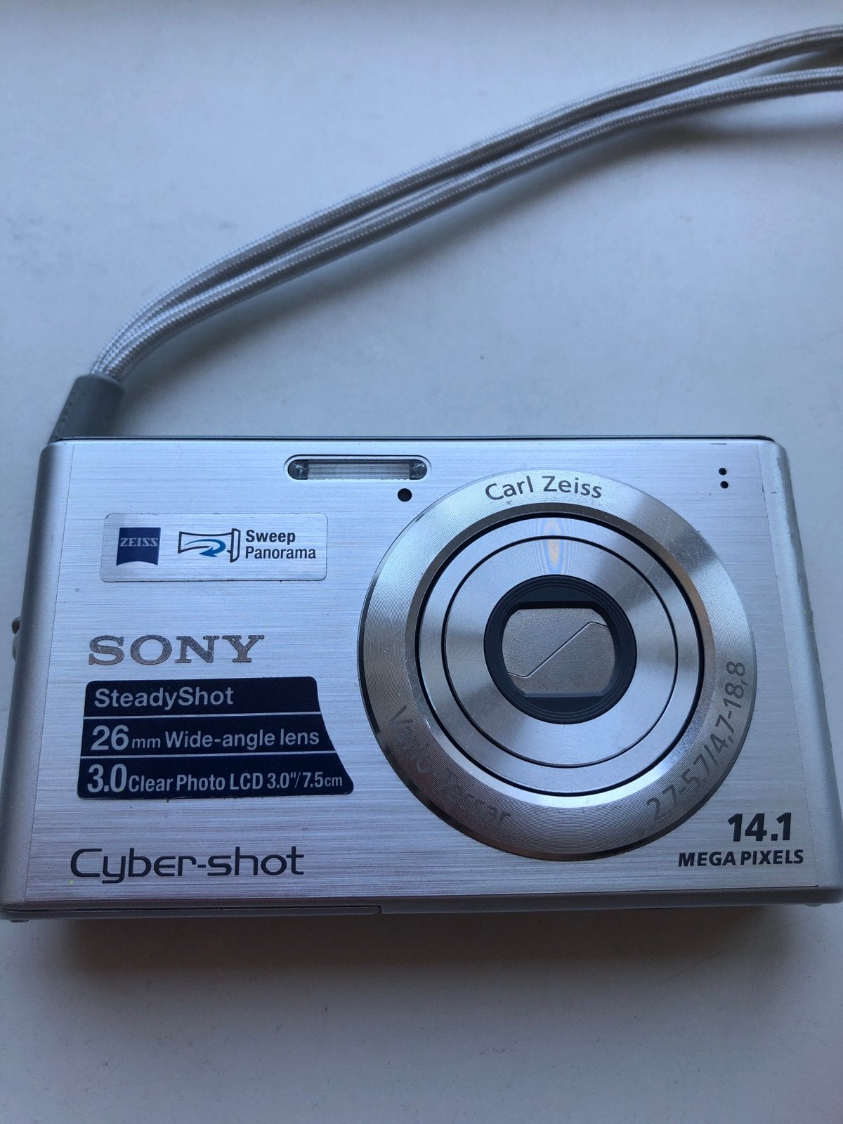 Sony Cyber-shot DSC-W550 Compactcamera 14.1MP zilver, Gebruikt, Beeldstabilisatie, Ophalen of Verzenden, Compactcamera