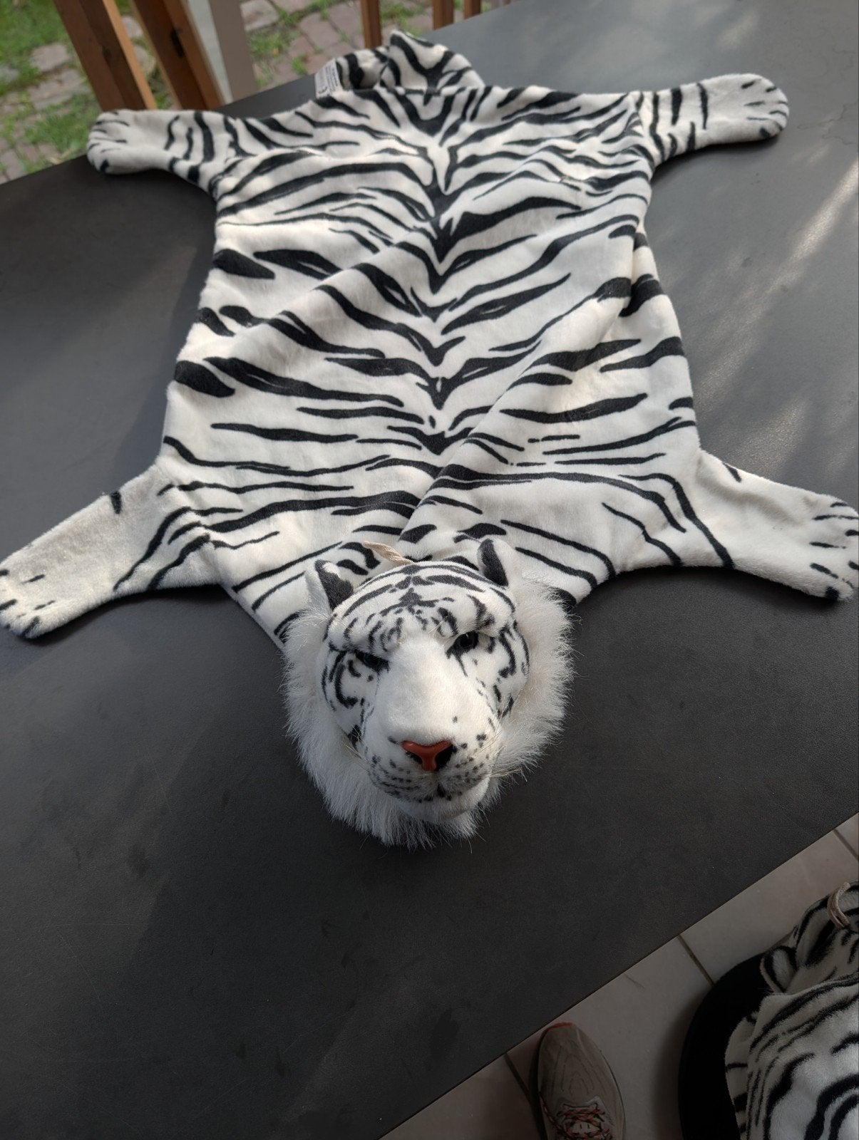Decoratief vloerkleedje witte tijger 145 cm, 100 tot 150 cm, Zo goed als nieuw, 50 tot 100 cm, Ophalen of Verzenden