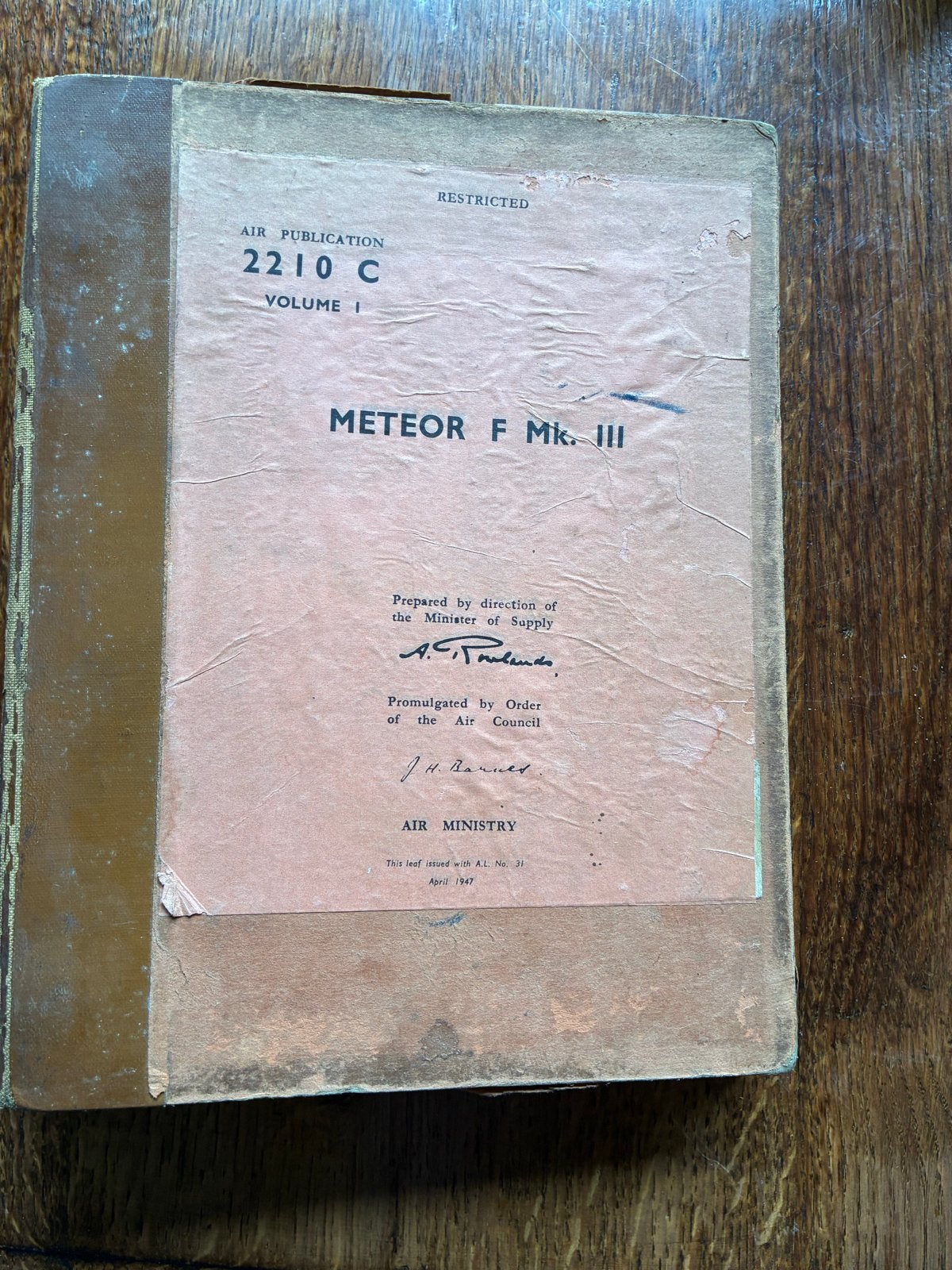 Zeldzaam Meteor F Mk. III Pilot's Notes & Manual (1947), Boeken, Ophalen of Verzenden, Gelezen, Overige onderwerpen